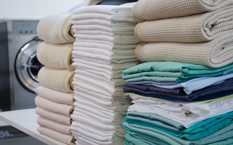 folded sheets and towels